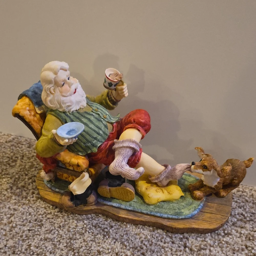 Santa Claus Figurine with Dog
